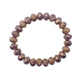 Artisan Czech Glass Rondelles Opaque Lavender and Ivory Mottled Gold Luster Full Coat