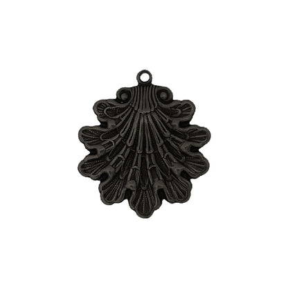Blackened Brass Ox Seashell Pendants for gothic style jewelry making