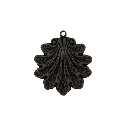 Blackened Brass Ox Seashell Pendants for gothic style jewelry making