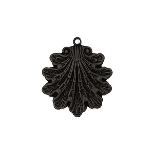 Blackened Brass Ox Seashell Pendants for gothic style jewelry making