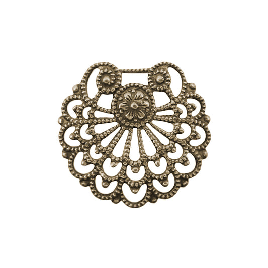 Fan Shell Shaped Filigree - Antiqued Brass Ox