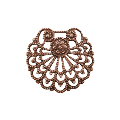 Fan Shell Shaped Filigree - Antiqued Copper Ox