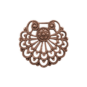 Fan Shell Shaped Filigree - Antiqued Copper Ox