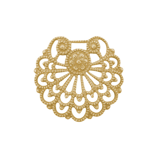 Fan Shell Shaped Filigree - Raw Brass