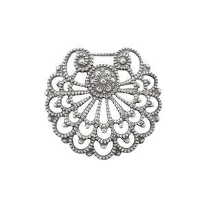 Fan Shell Shaped Filigree - Antiqued Silver Ox