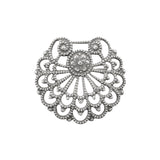 Fan Shell Shaped Filigree - Antiqued Silver Ox