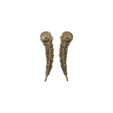 Small Peacock Feather Stampings 3 Pairs Antiqued Brass Ox