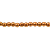 3mm Czech Glass Druk Beads Saturated Metallic Russet Orange 100 Piece Strand