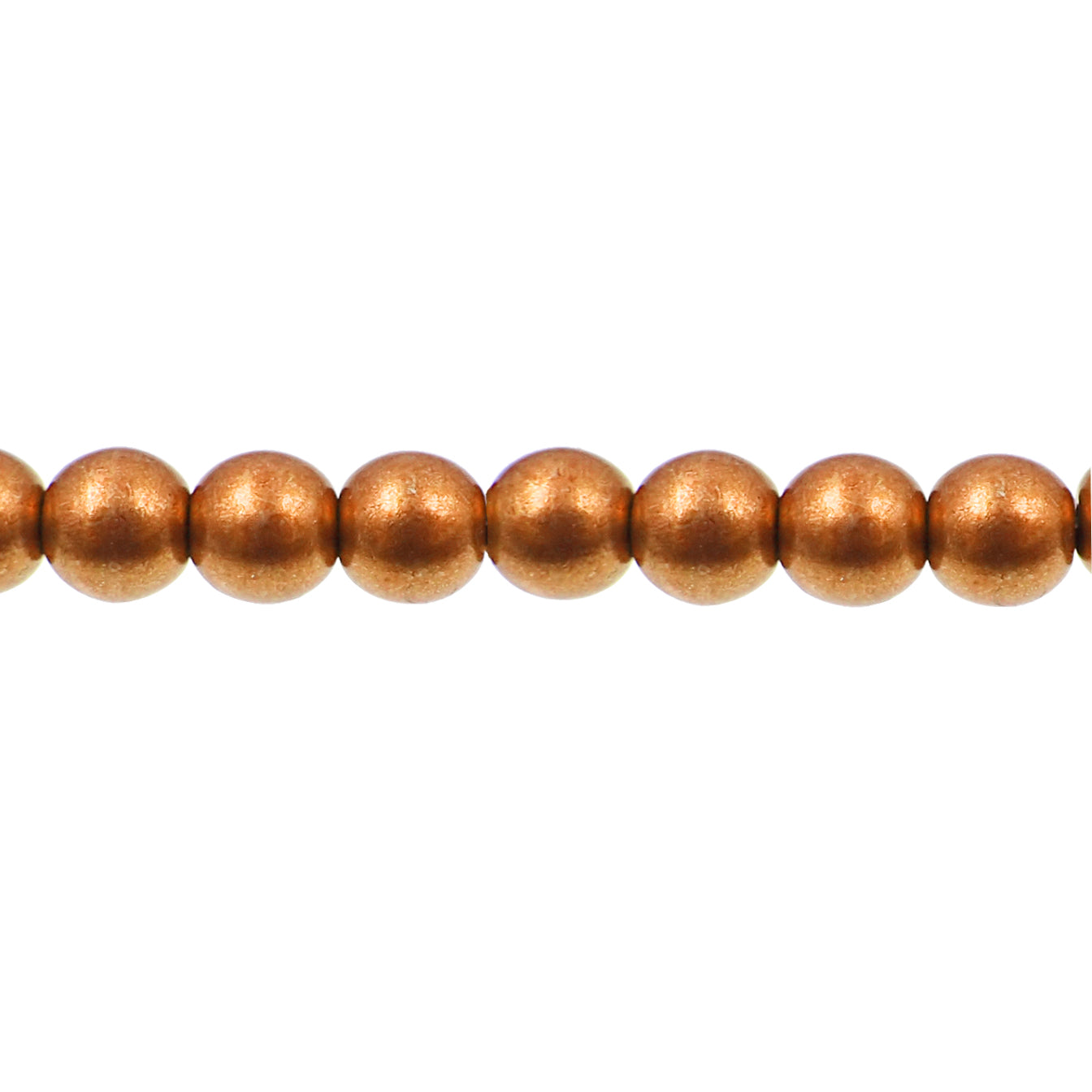 6mm Czech Glass Druk Beads Saturated Metallic Russet Orange 50 Piece Strand