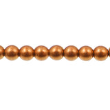 6mm Czech Glass Druk Beads Saturated Metallic Russet Orange 50 Piece Strand