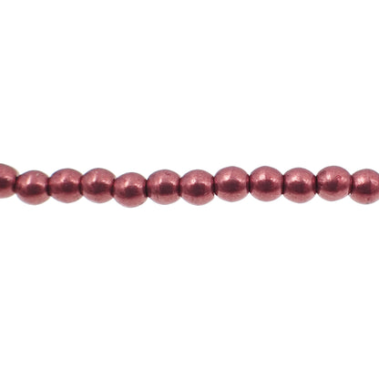 3mm Czech Glass Druk Beads Saturated Metallic Valiant Poppy 100 Piece Strand